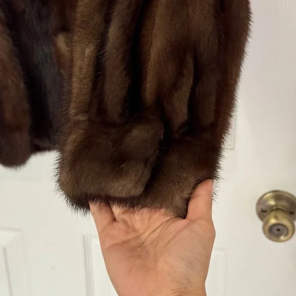 Vintage Fabrizio Classic MINK fur Jacket Brown Medium Coat - Picture 5 of 12
